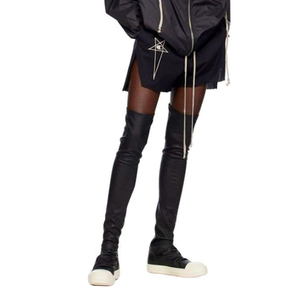 Authentic Rick Owens 19 AW Leather Stocking Thigh High Sneaker Shoes - Picture 8 of 9